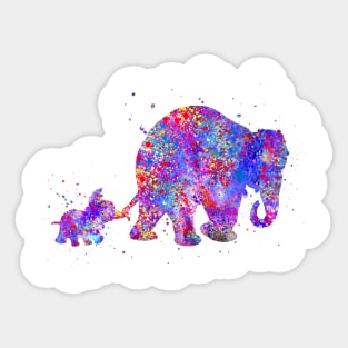 Mother and baby elephant Sticker